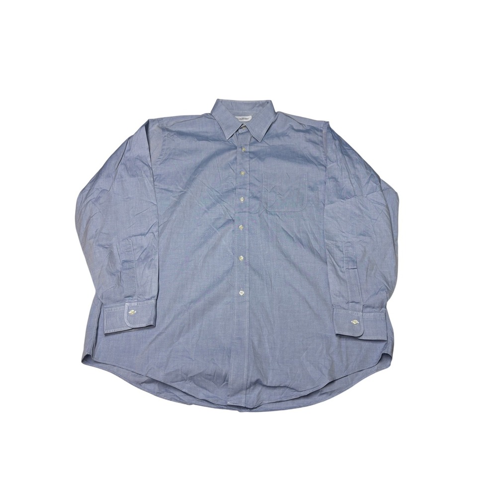 VTG Brooks Brothers Makers Blue Cotton Oxford Button Down Shirt Mens 17-35 USA